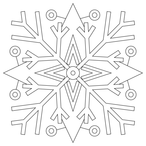 Snowflakes Mandala Coloring Page